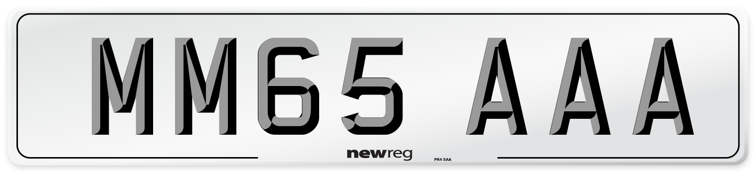 MM65 AAA Front Number Plate