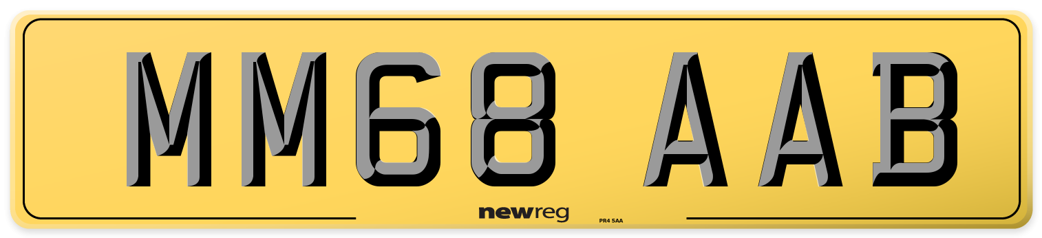 MM68 AAB Rear Number Plate