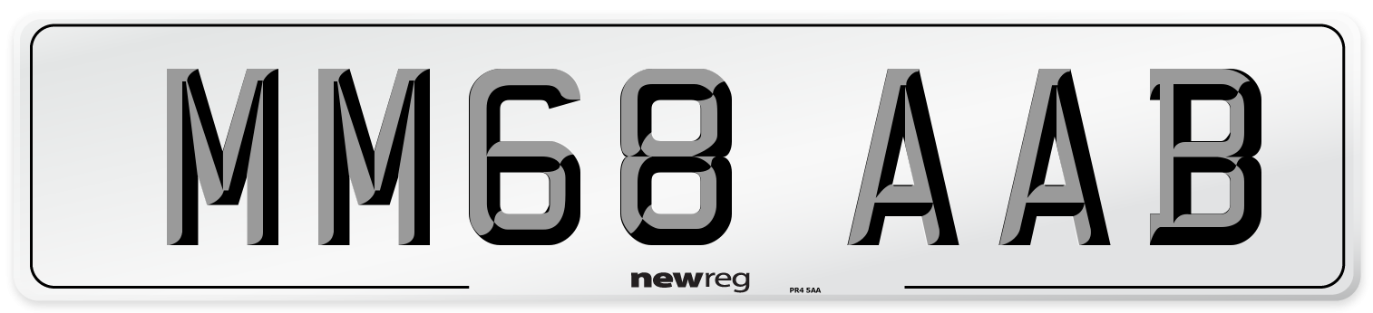 MM68 AAB Front Number Plate