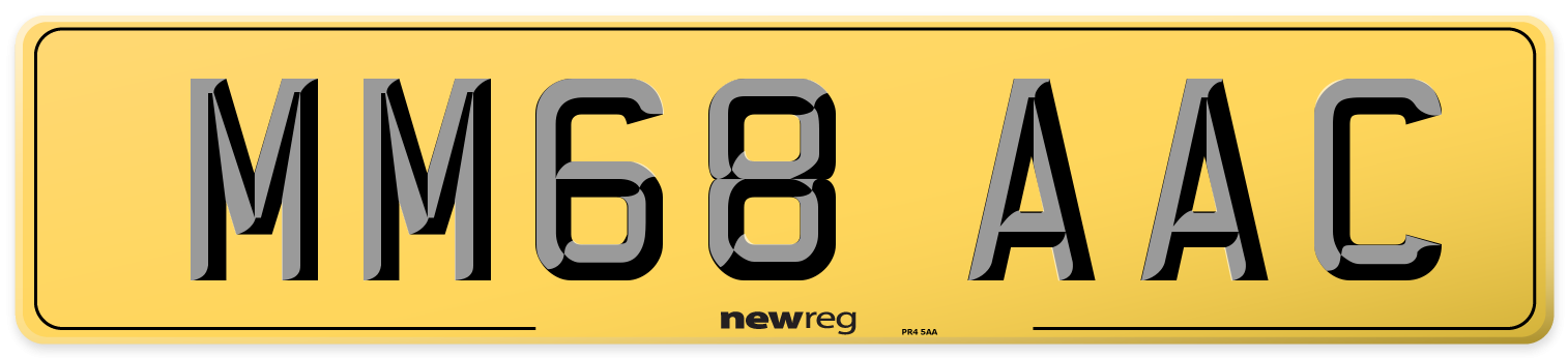 MM68 AAC Rear Number Plate