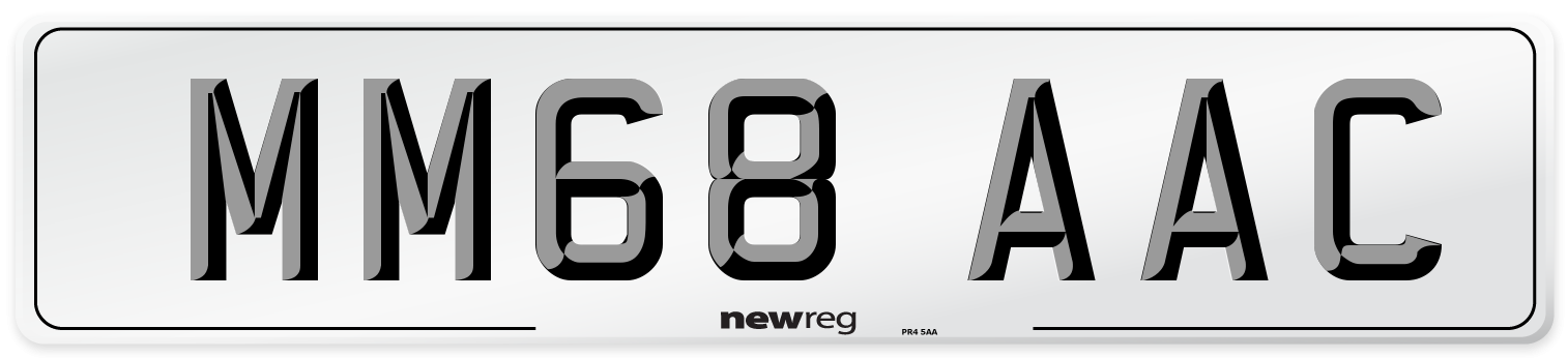 MM68 AAC Front Number Plate