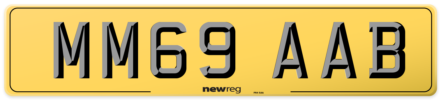 MM69 AAB Rear Number Plate