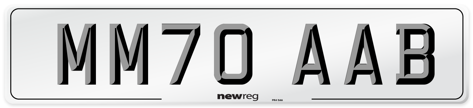 MM70 AAB Front Number Plate
