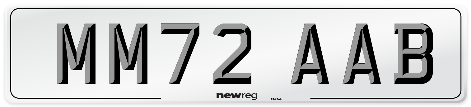 MM72 AAB Front Number Plate