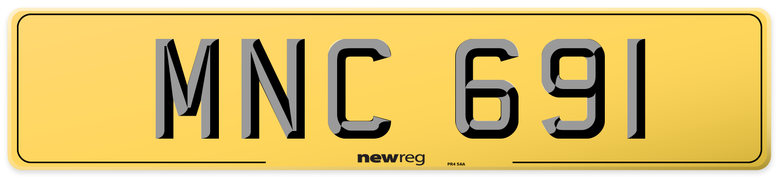 MNC 691 Rear Number Plate