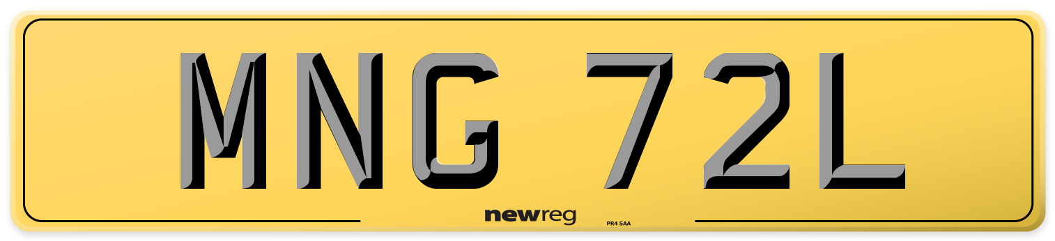 MNG 72L Rear Number Plate