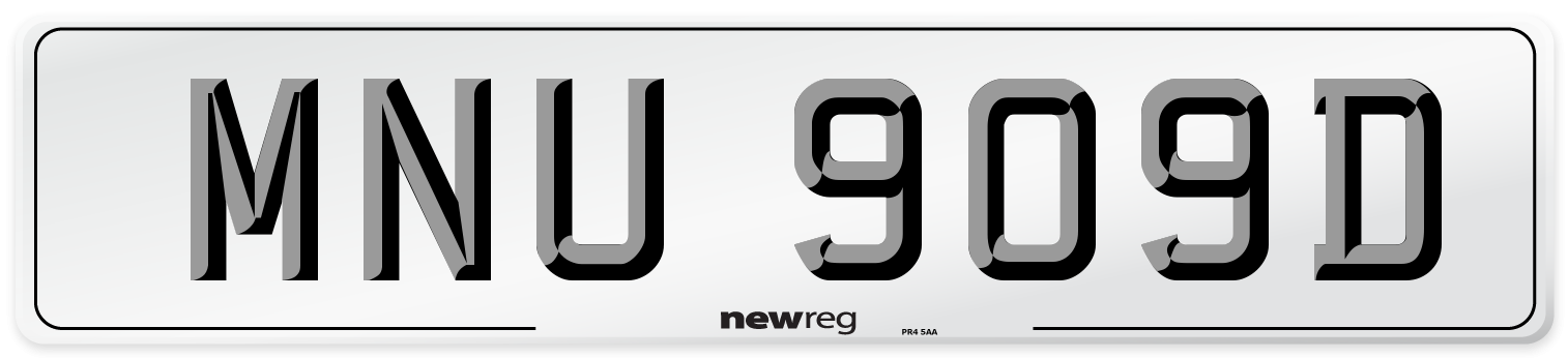 MNU 909D Front Number Plate