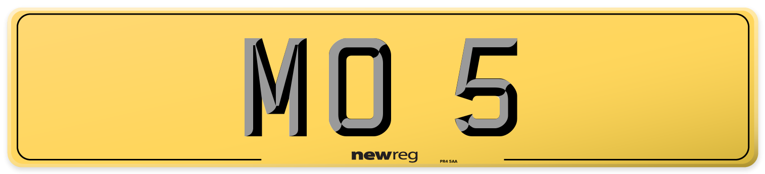 MO 5 Rear Number Plate