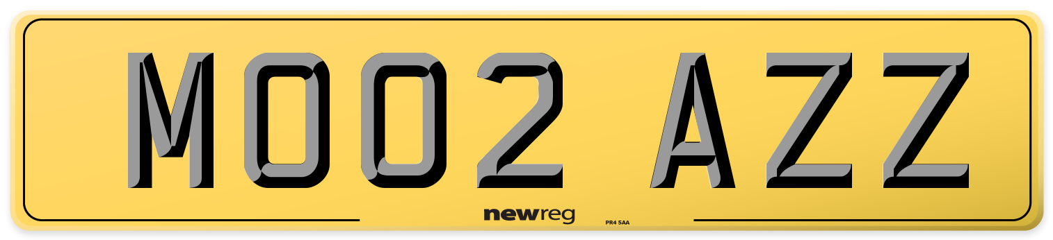 MO02 AZZ Rear Number Plate