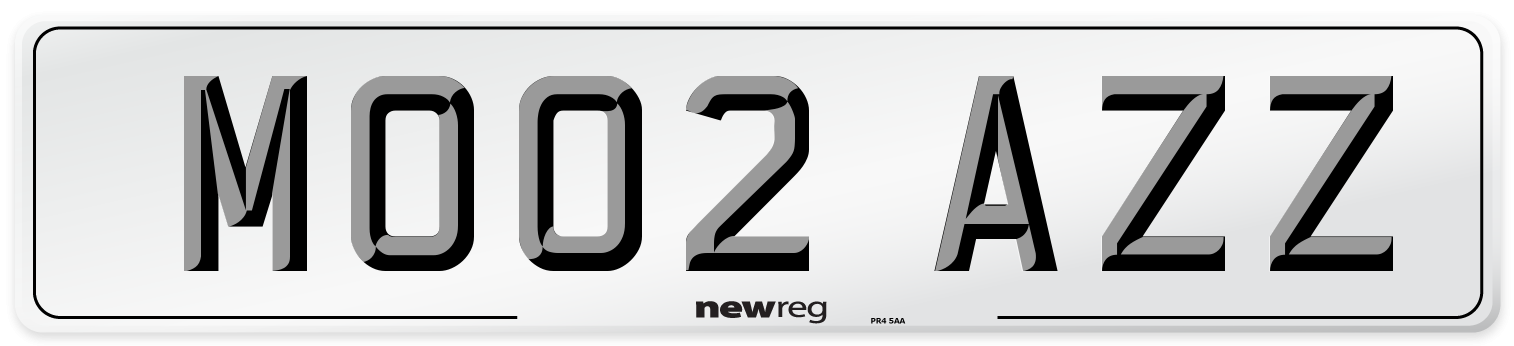 MO02 AZZ Front Number Plate