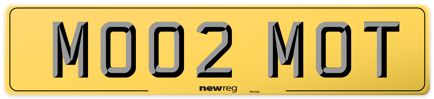 MO02 MOT Rear Number Plate