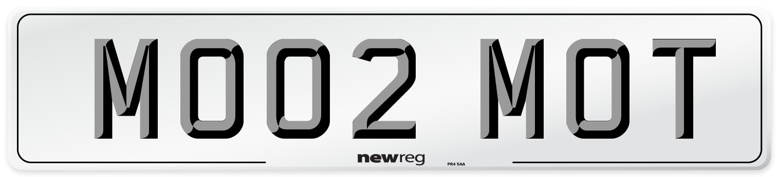MO02 MOT Front Number Plate