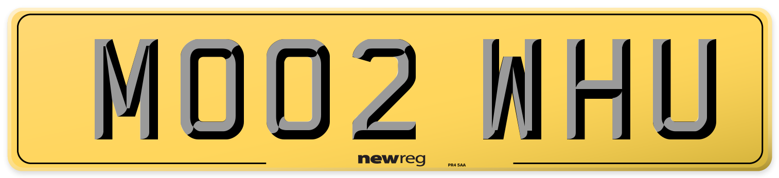 MO02 WHU Rear Number Plate