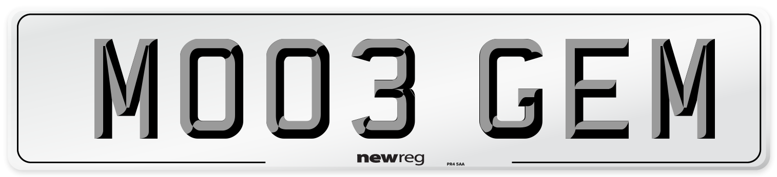 MO03 GEM Front Number Plate