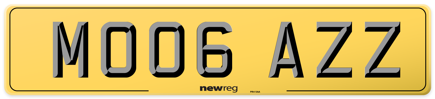MO06 AZZ Rear Number Plate