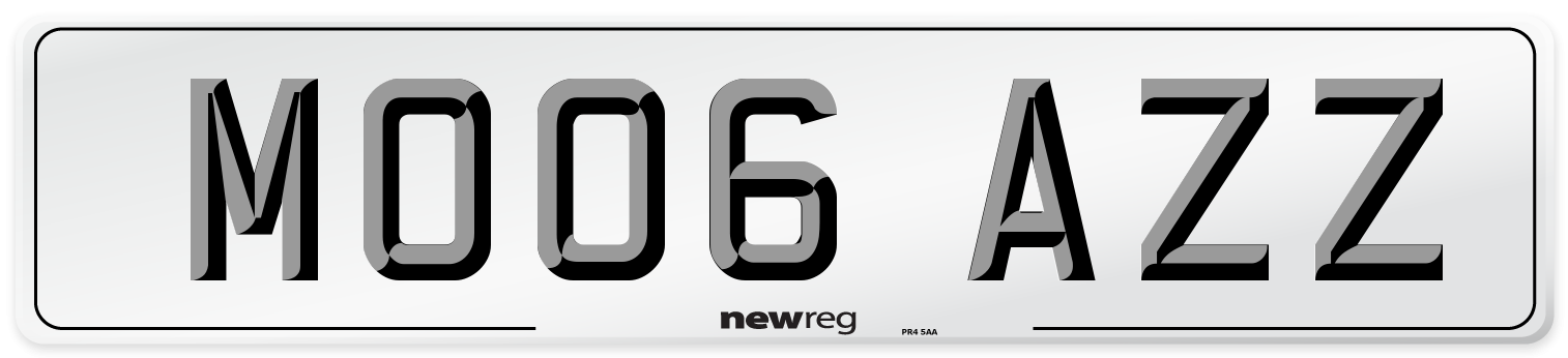MO06 AZZ Front Number Plate