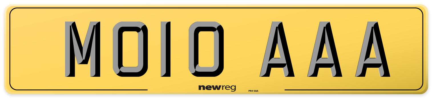 MO10 AAA Rear Number Plate