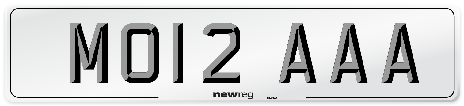 MO12 AAA Front Number Plate