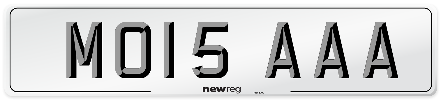 MO15 AAA Front Number Plate
