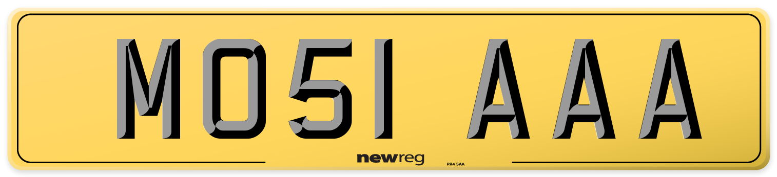 MO51 AAA Rear Number Plate
