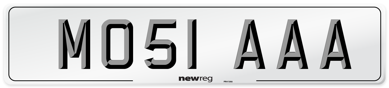 MO51 AAA Front Number Plate