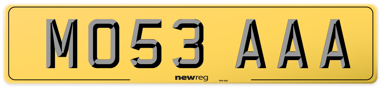 MO53 AAA Rear Number Plate