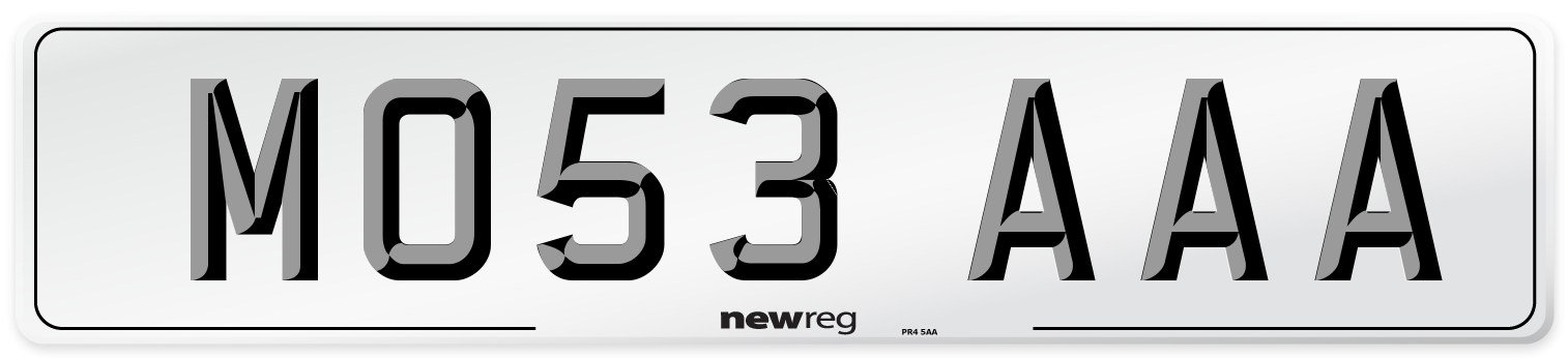 MO53 AAA Front Number Plate