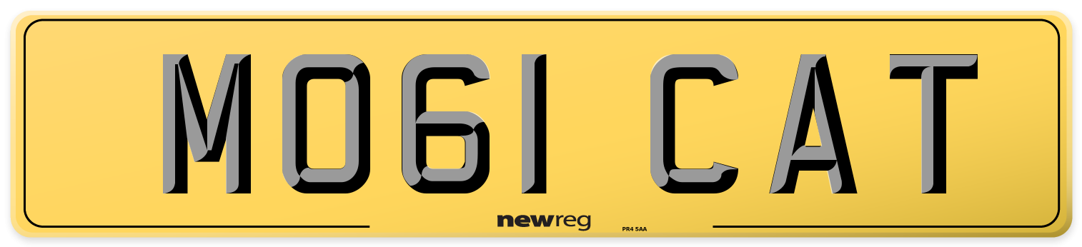 MO61 CAT Rear Number Plate
