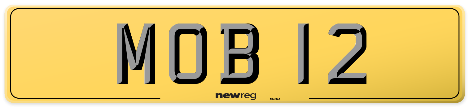 MOB 12 Rear Number Plate