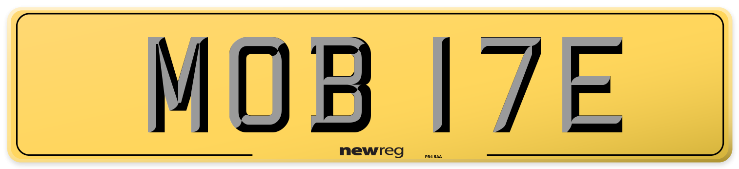 MOB 17E Rear Number Plate