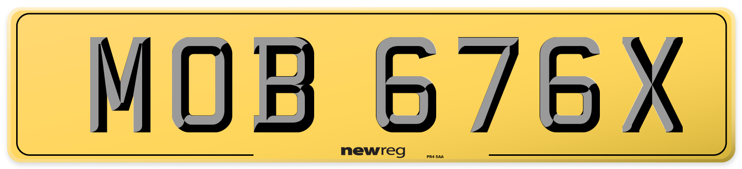 MOB 676X Rear Number Plate