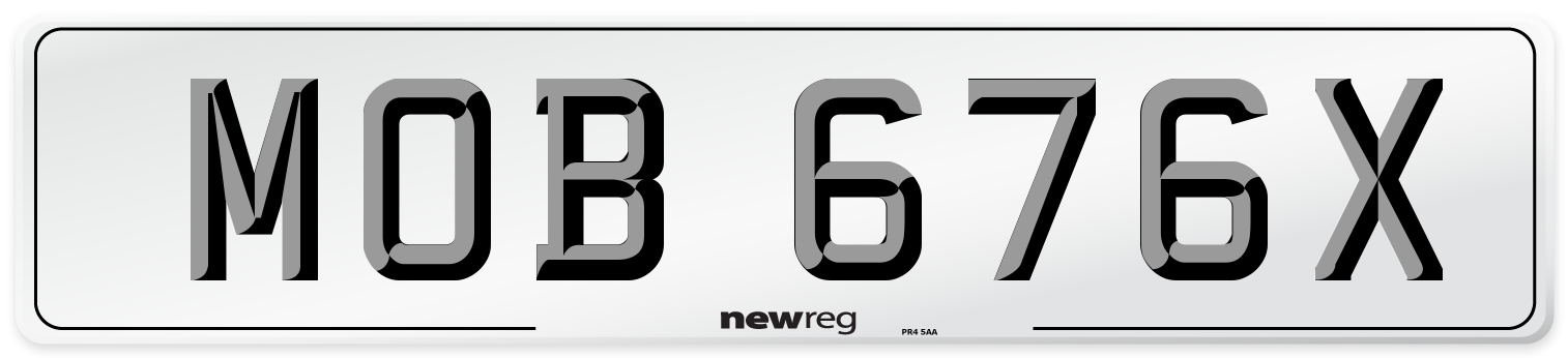 MOB 676X Front Number Plate