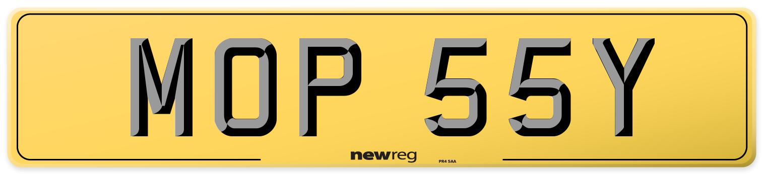 MOP 55Y Rear Number Plate