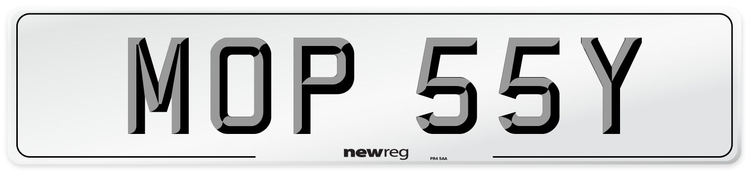 MOP 55Y Front Number Plate