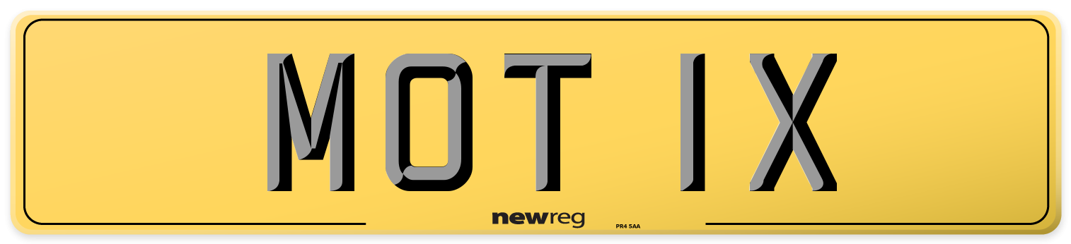 MOT 1X Rear Number Plate