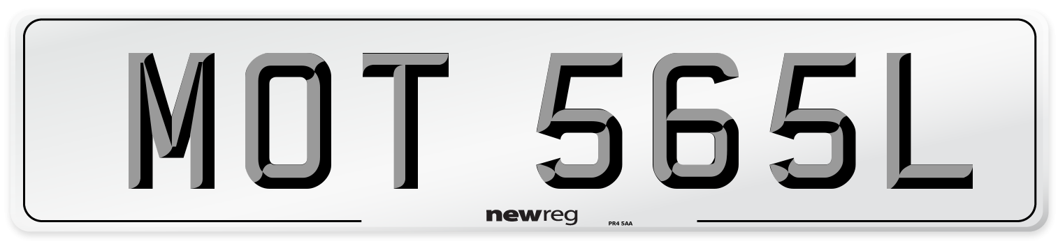 MOT 565L Front Number Plate