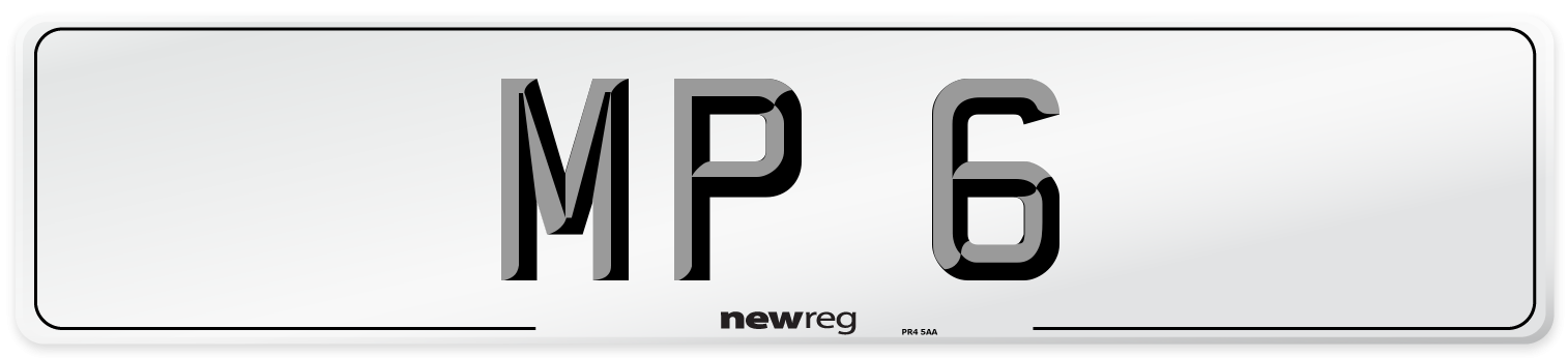 MP 6 Front Number Plate