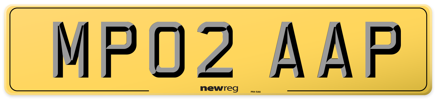 MP02 AAP Rear Number Plate