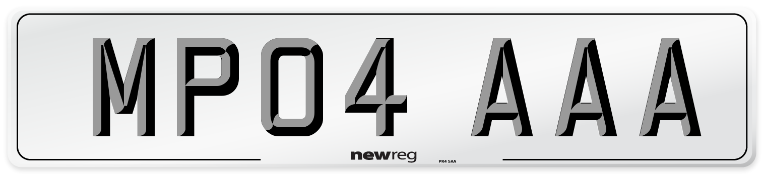 MP04 AAA Front Number Plate