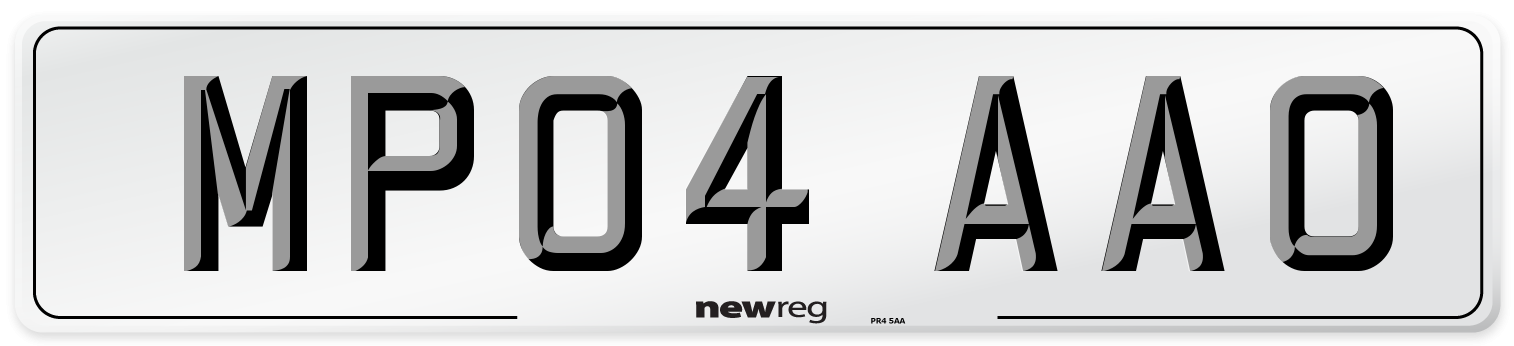 MP04 AAO Front Number Plate