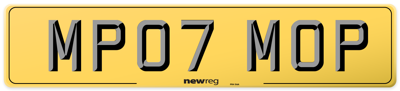 MP07 MOP Rear Number Plate
