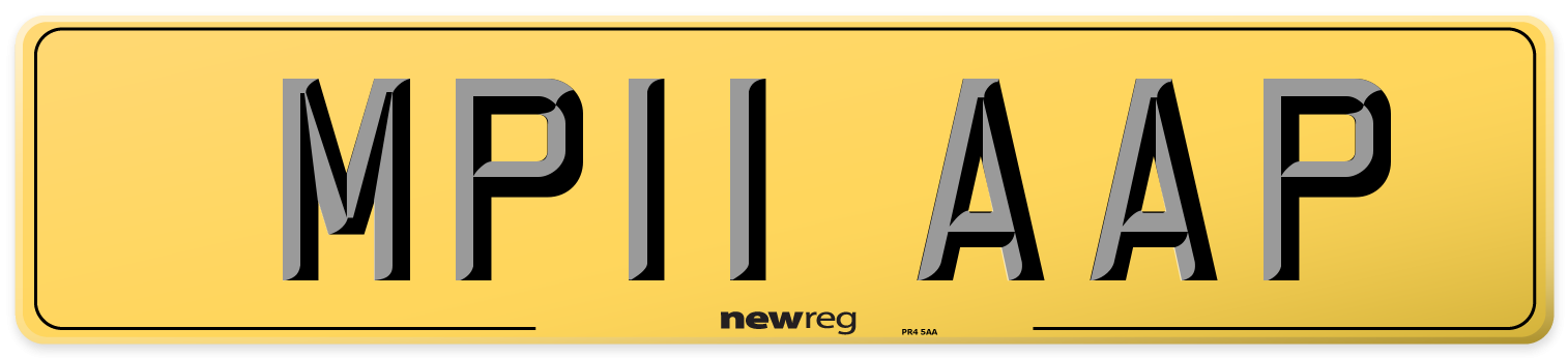 MP11 AAP Rear Number Plate