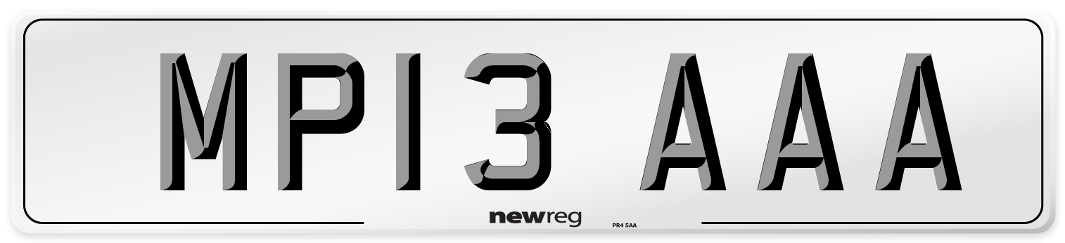 MP13 AAA Front Number Plate