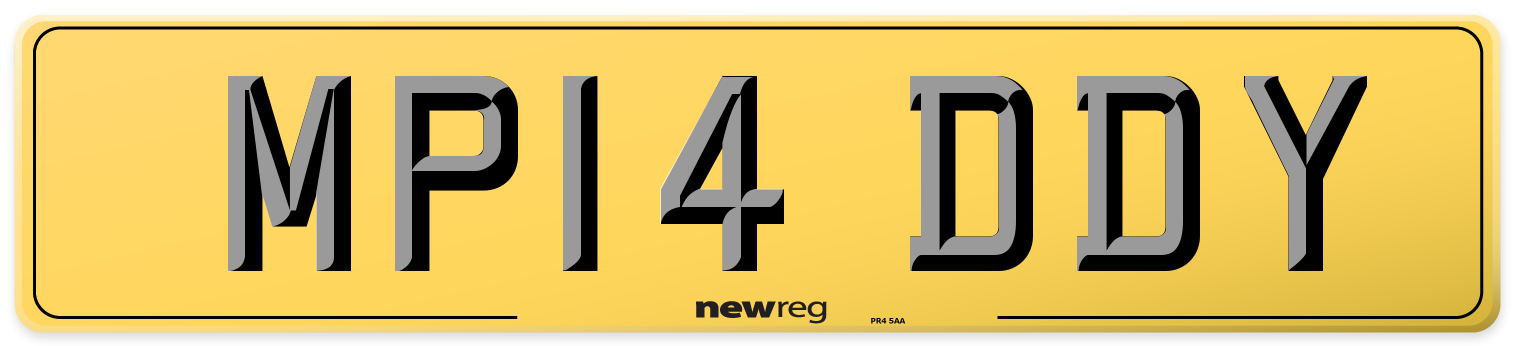 MP14 DDY Rear Number Plate