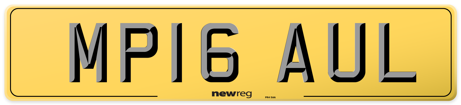 MP16 AUL Rear Number Plate
