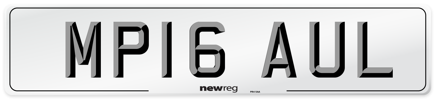 MP16 AUL Front Number Plate