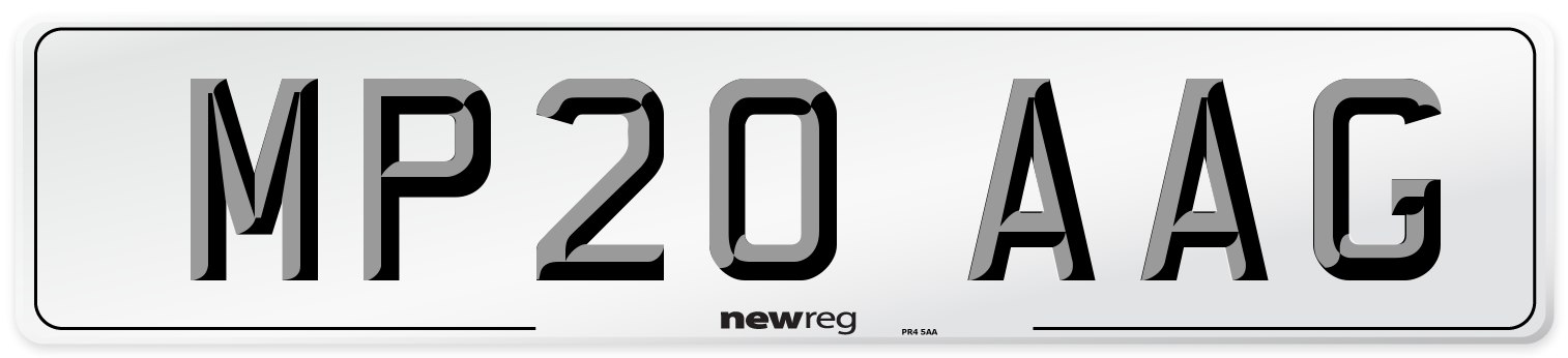 MP20 AAG Front Number Plate