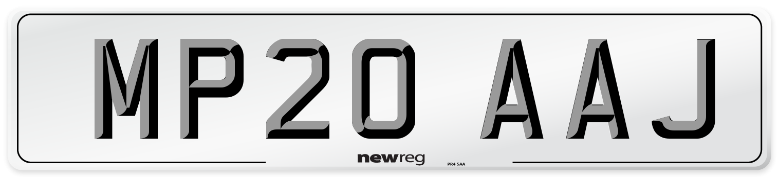 MP20 AAJ Front Number Plate