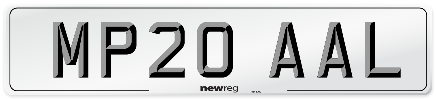 MP20 AAL Front Number Plate