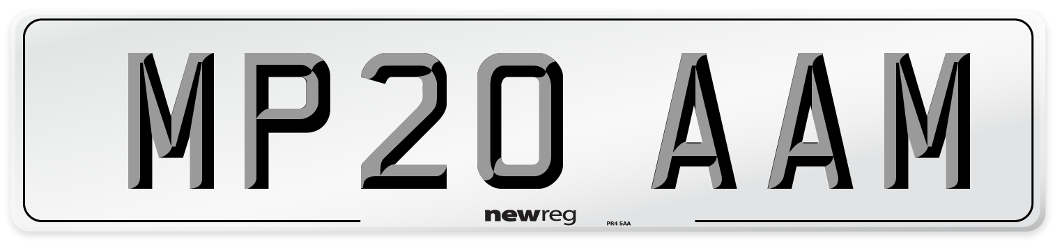 MP20 AAM Front Number Plate